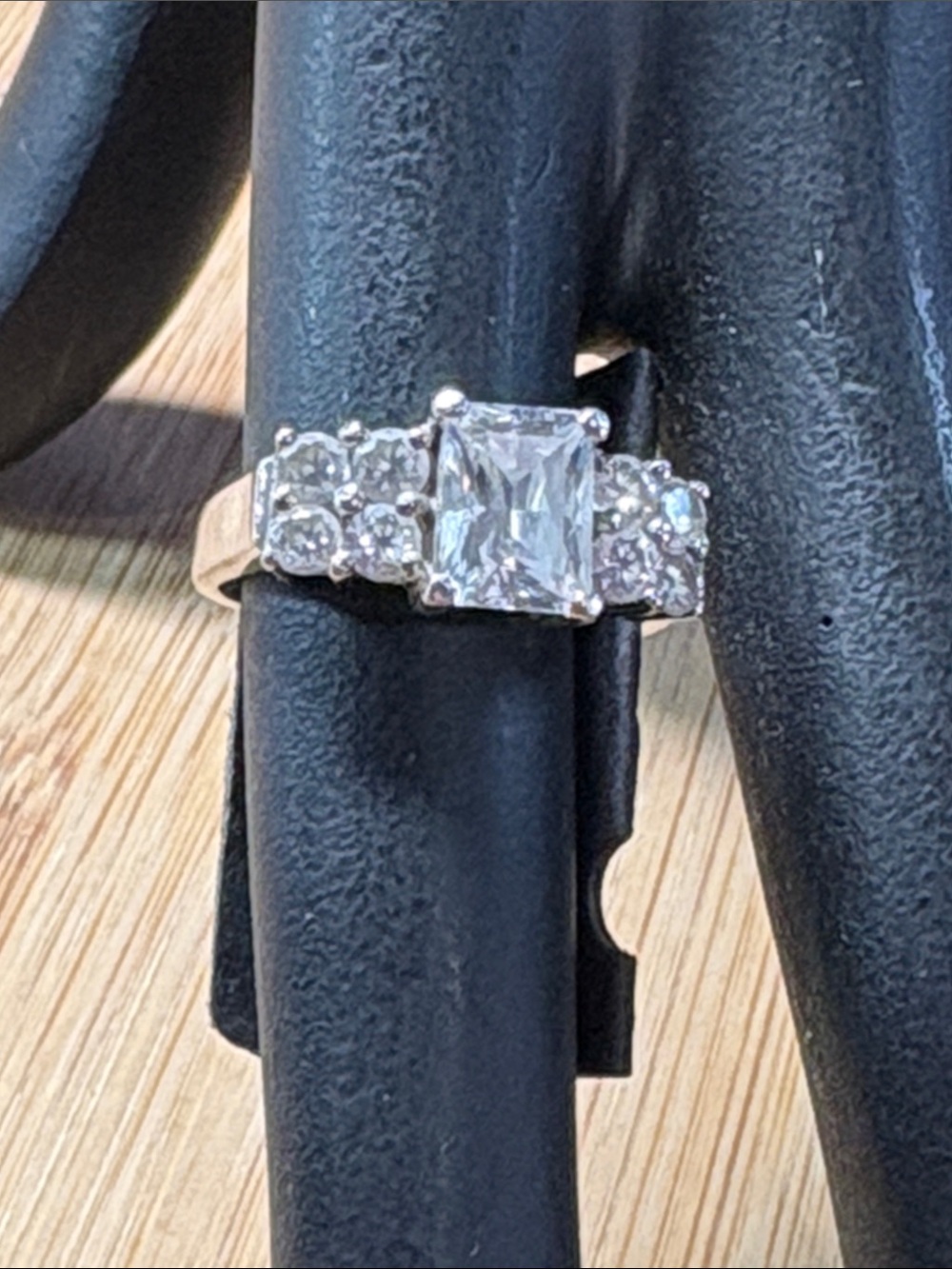 Diamonique Sterling Silver Radiant Cut Cubic Zirconia Engagement Ring, Size 8